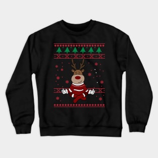 Deer Yoga Xmas, Reindeer Santa Crewneck Sweatshirt